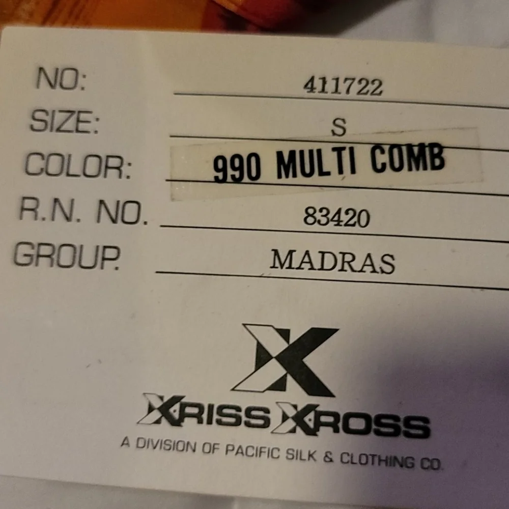 NWT Xriss Xross Silk Multi Color Shirt - Picture 7 of 7